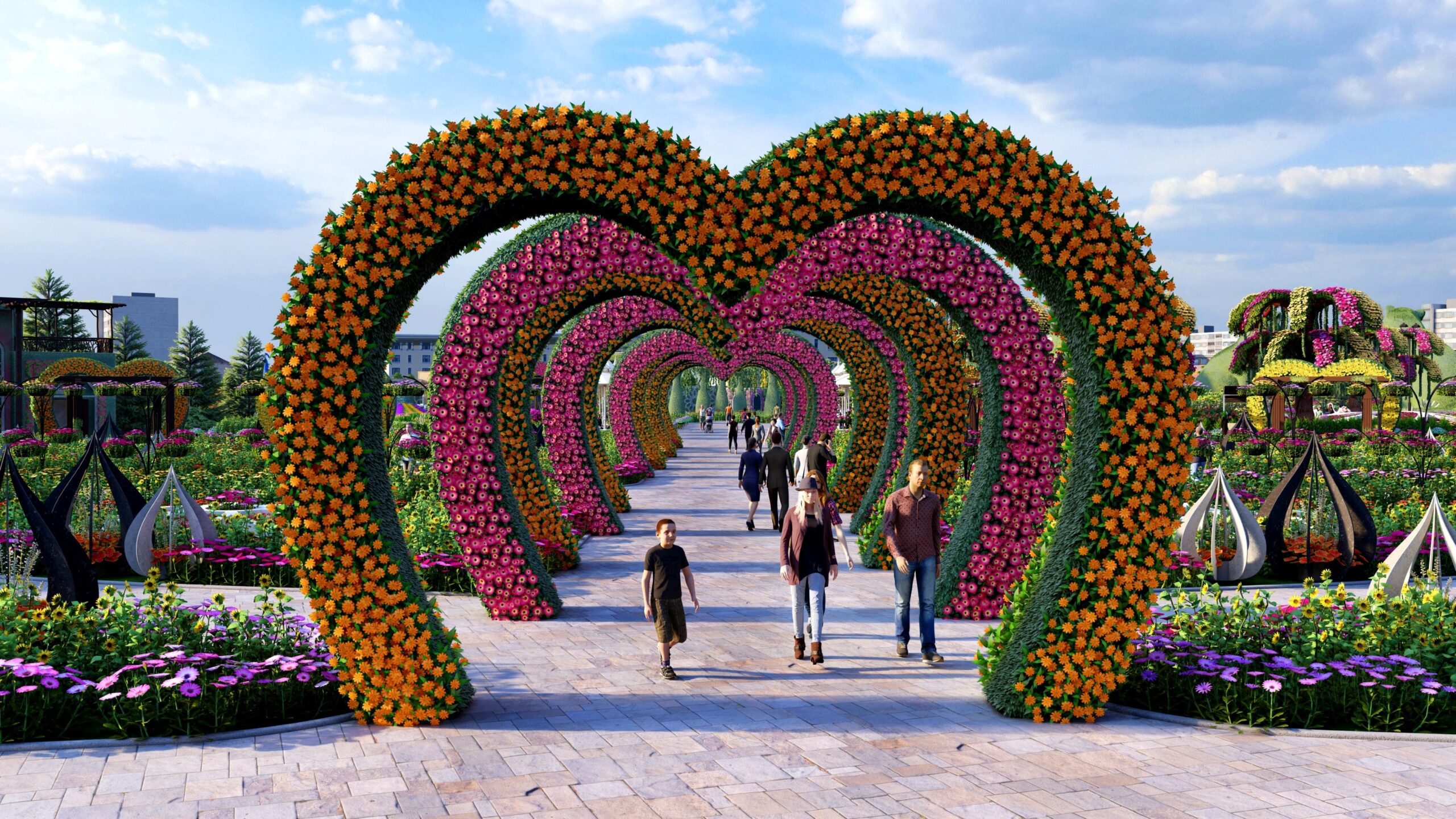Lush themed garden by Flora Decora in Al Ain, UAE
